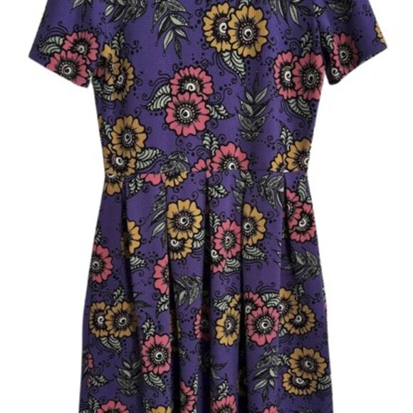 LuLaRoe Nicole Fit & Flare — Violet Garden Print - Medium - Picture 3 of 4